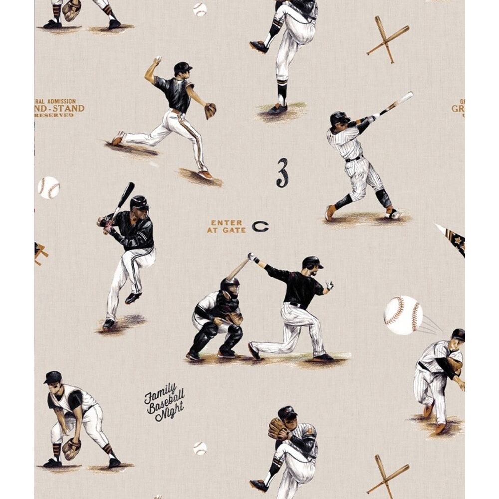 Milton & King Wallpaper Baseball Orange Nation 24in X 24Ft 3/4 Partial Roll $200